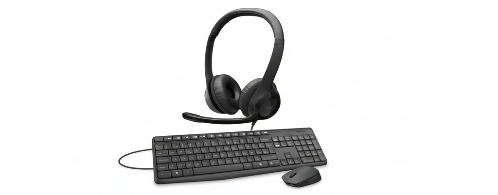 Combo Teclado y Mouse Logitech MK235 + Diadema Logitech H390