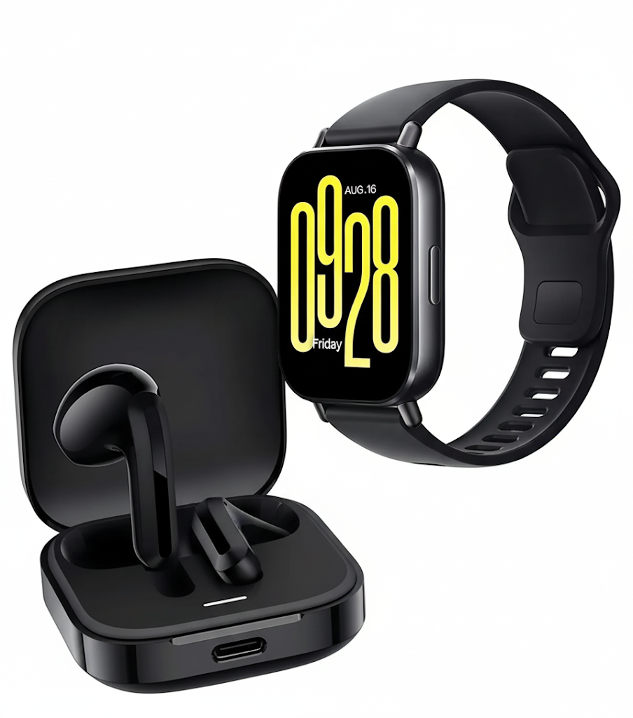 Audifonos Xiaomi Redmi Buds 6 Active Negros + Reloj Xiaomi Redmi Watch 5 Active