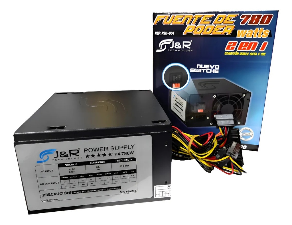 Fuente de poder para PC J&R ATX-780 PSU-004