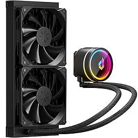 Refrigeración liquida upHere, radiador compatible con LGA 1851/1700/2011/2066 y AMD AM5/AM4, 2 x 120 PWM RGB ventilador CPU