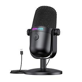 Micrófono para juegos con cancelación de ruido y botón de silencio