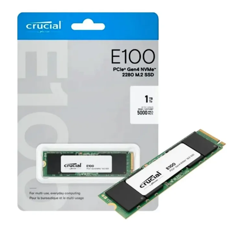 SSD M.2 NVME 1TB Crucial E100 5000MB/S Pcie 4.0 Gen 4
