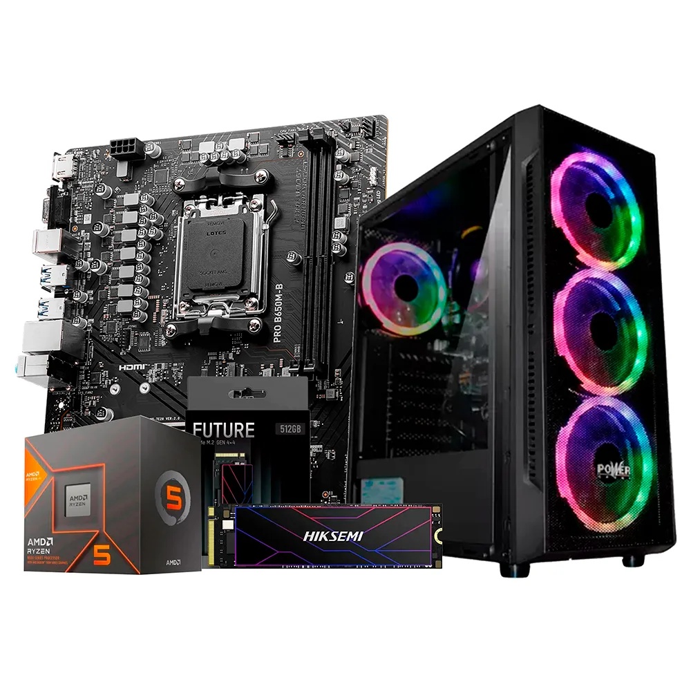 CPU POWER GROUP X18 AMD RYZEN 5 8600G B. MSI B650M-P DDR5 32GB 6000Mt/s RGB F. APEVIA 600W REAL