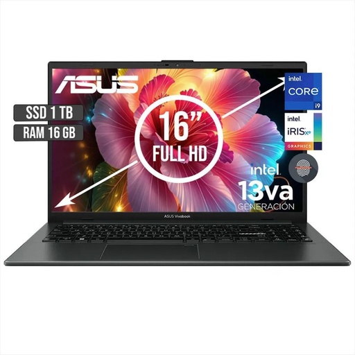 [ASUS15] PORTATIL ASUS X1605VA-MB575 INTEL CORE I9 13900H RAM 16 GB NVME 1TB 16 PULG