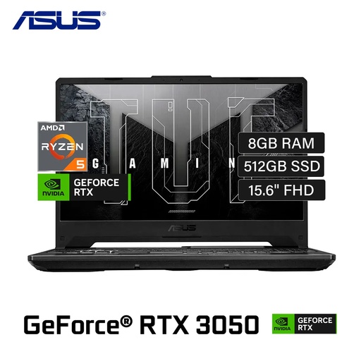 [ASUS20] PORTATIL ASUS FA506NC-HN006 AMD RYZEN 5 7535HS RAM 8 GB NVME 512 GB 15.6 PULG FHD 144HZ T.V RTX 3050 4GB GRAPHITE BLACK