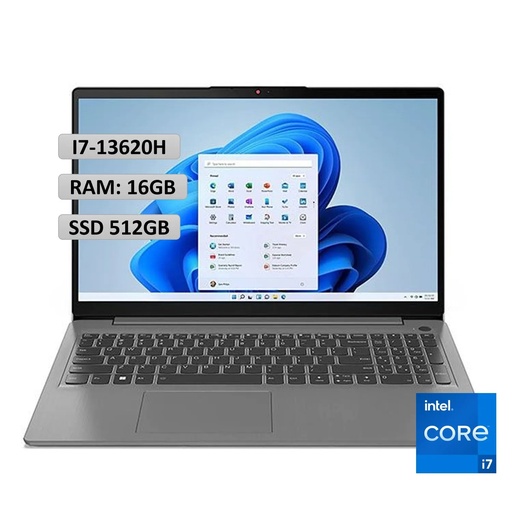 [LEN35] PORTÁTIL LENOVO IDEAPAD SLIM 15IRH10 83K100BRLM INTEL CORE I7 13620H RAM 24GB NVME 512GB 15.6 PULG COLOR LUNA GREY