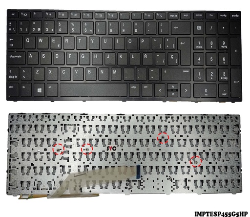 [A05576] TECLADO HP PROBOOK 450 G5 455 G5 470 G5 SP NEGRO CON MARCO EXTERNO NUMERICO .