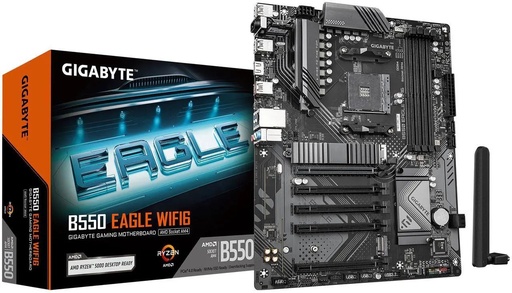 [G4527] BOARD GIGABYTE B550 Eagle WIFI6, compatible con procesadores AMD AM4 Ryzen 5000, ATX, DDR4, 2X M.2, PCIe 4.0, WIFI6, LAN