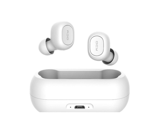 [887138B] AURICULARES BLUETOOTH QCY QS2 TWS 5,0 INALÁMBRICOS ESTÉREO 3D MICRÓFONO DUAL BLANCO