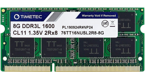 [A04003] RAM PORTATIL DDR3 8GB PC3L 1.35V 1600MHZ-12800 TIMETEC