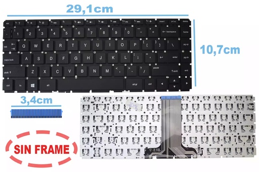 [A05509] TECLADO HP 14-DA 14-CE 14-CK 14-CD X360 14-CM 240-G7 245-G7 246-G7 NEGRO