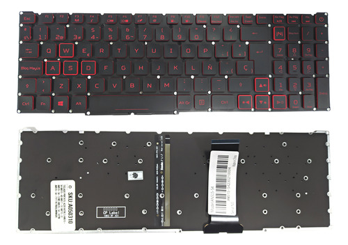 [A05104] TECLADO PORTATIL ACER NITRO 5 AN515-54 AN515-43 RETROILUMINADO