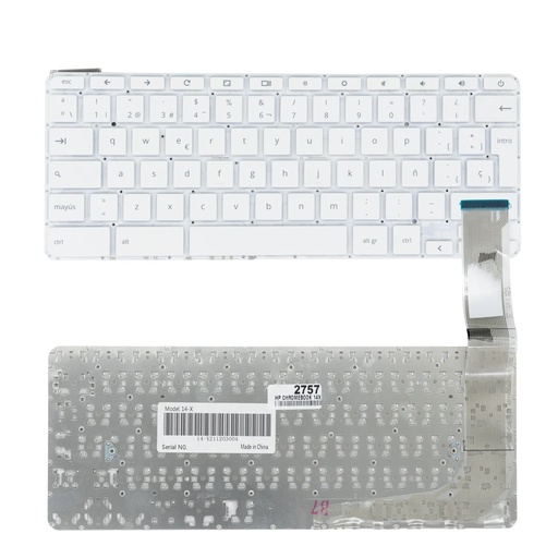 [A05539] Teclado Portátil HP 14-P000 / 14-P010NR 14-x000 14-x000na 14-x001tu 14-Q  BLANCO