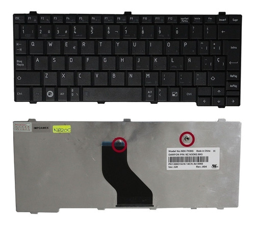 [A05915] Teclado Toshiba T115 / NB250 / T110 / NB515 /