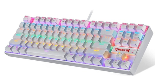 [A12544] Teclado gamer Redragon Kumara Blanco K552-WR inglés US Rainbow RED