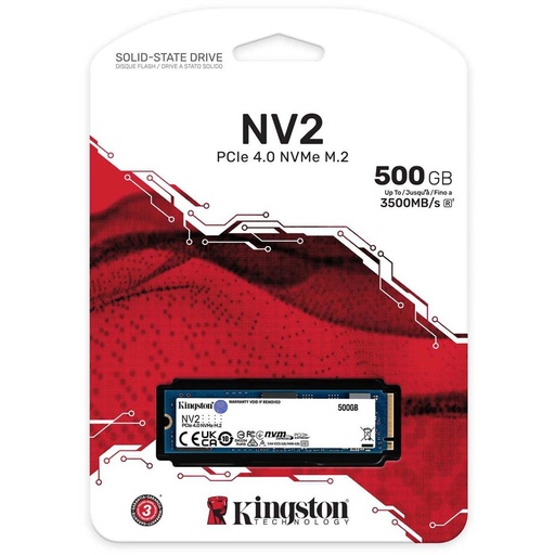 [A23000] SSD M.2 NVME 500GB KINGSTON NV2 PCIe 4.0 MODELO: SNV2S/500G