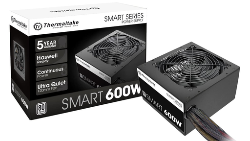 [A23016] FUENTE PODER THERMALTAKE 600W REAL 80 PLUS SMART SERIES