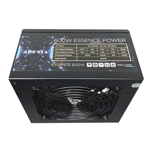 [ES600W] FUENTE PODER 600W ATX Apevia ATX-ES600W Essence Semi-Modular