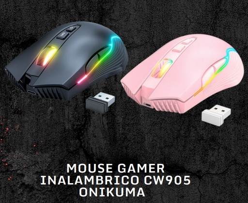 [ICW905B] MOUSE GAMER INALAMBRICO CW905 NEGRO ONIKUMA