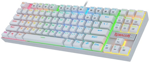 [KK552] Teclado gamer Redragon Blanco Kumara K552 inglés US RGB SWITCH BLUE