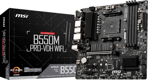 [MB550M] MSI B550M PRO-VDH WiFi ProSeries (AM4 DDR4 PCIe 4.0 Wi-Fi Micro-ATX) (renovada)