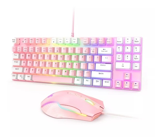 [ONIG26P] Combo Gamer Teclado y Mouse G26-CW905 Pink Mecánico Onikuma