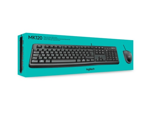 [MK120] COMBO TECLADO Y MOUSE LOGITECH MK120 ALAMBRICO