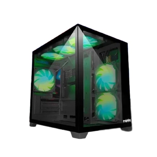 [CL-W58] CHASIS POWER GROUP CL-W58 / 6 VENTILADORES ARGB + CONTROLADORA / FUENTE 600W 80 PLUS BRONZE