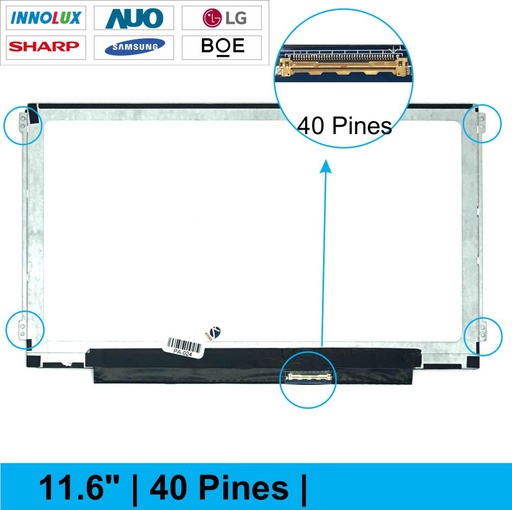 [B00153] PANTALLA PORTATIL SLIM 11.6 PUL 40 PINES CON GUIAS AL LADO