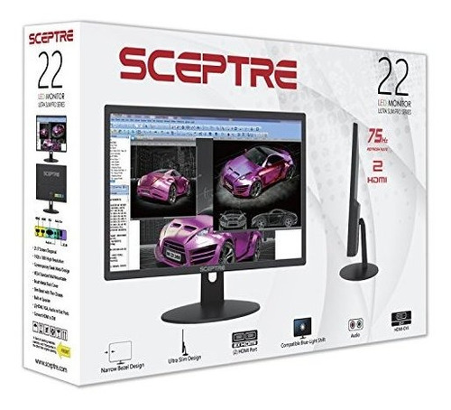 [K98412] Monitor Sceptre 22" 75Hz Gamer E225W-FPT
