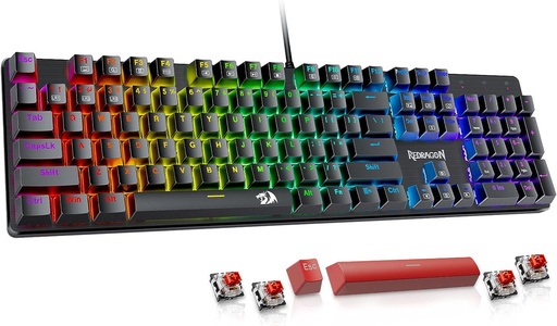 [K97810] Teclado Gamer mecanico Redragon SINDRI Led Rainbow SWITCH RED