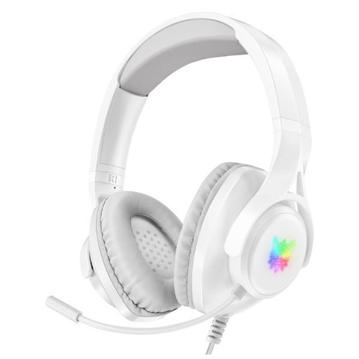 [K95221] Audifonos Diadema Gamer Onikuma X16 Blancos Con Luz Rgb Led
