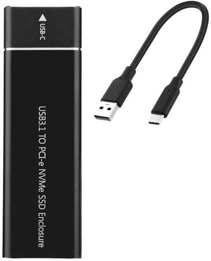 [DM12] ENCLOSURE SSD M.2 NVME/M.2 SATA NGFF 2 EN 1 USB 3.0 TIPO C NEGRO/PLATEADO