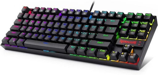 [K48121] Teclado gamer Redragon Negro Kumara K552 inglés US RGB SWITCH BLUE