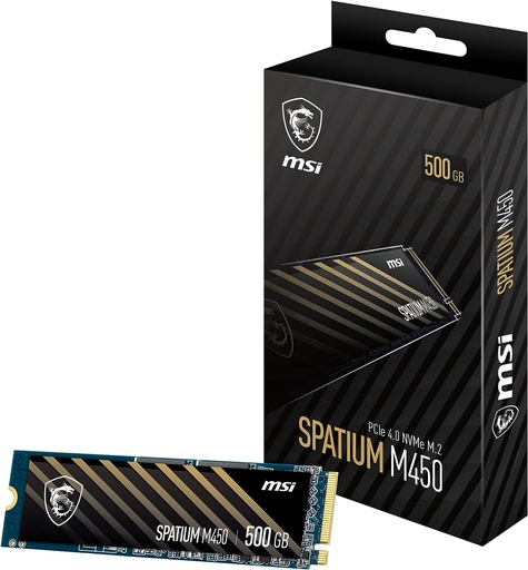 [AM3600] SSD M.2 MSI SPATIUM M450 PCIe 4.0 NVMe M.2 500GB Internal Gaming SSD up to 3600MB/s 3D NAND Up to 600 TBW