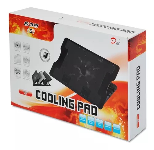 [CP001] Base Para Portatil 1 Ventilador Plegable Negro MOD:638B