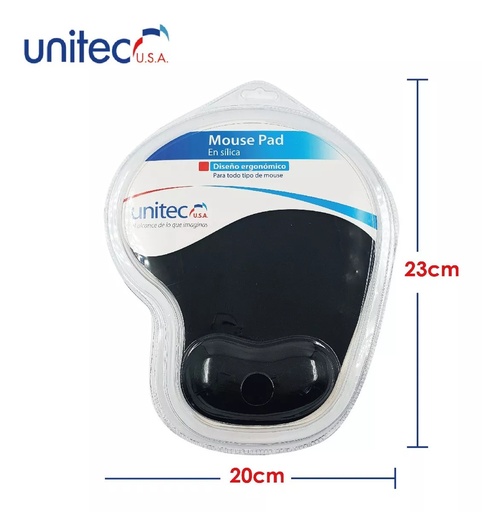 [PAD4] Pad Mouse Unitec Negro En Silica Diseño Ergonomico