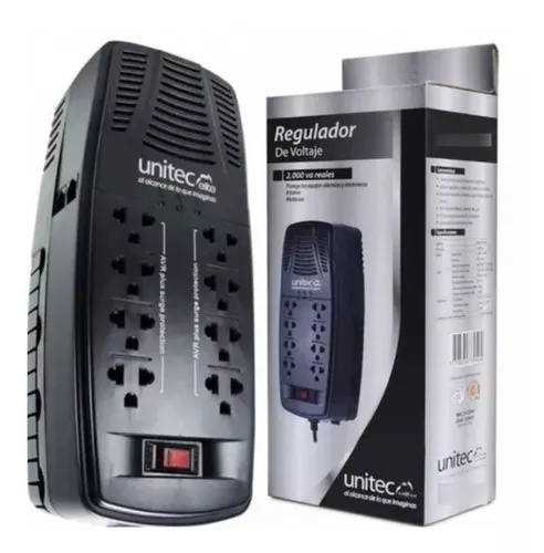 [RU2000] Regulador De Voltaje Automático Unitec 8 Tomas 2000va /1000w