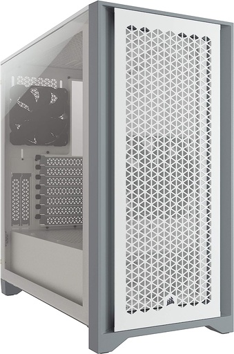 [C4000D] Corsair 4000D Airflow - Gabinete ATX semitorre para PC con vidrio templado (Blanco)