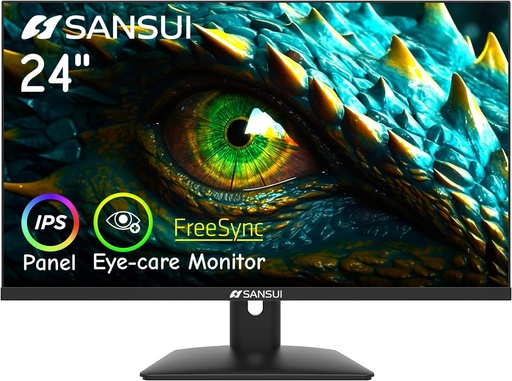 [K24X5AL] SANSUI Monitor de computadora de 24 pulgadas IPS Eye Care 1080P Pantalla HDMI