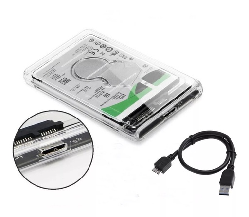 [CDT001] Caja Externa Disco Duro Externo Enclosure 2.5 Usb 3.0 Transparente