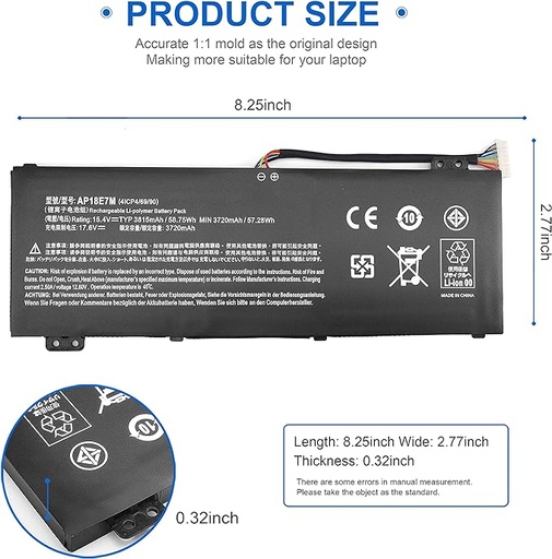 [A02117] BATERIA ACER NITRO AN515-55 AN515-54 AP18E7M AP18E8M